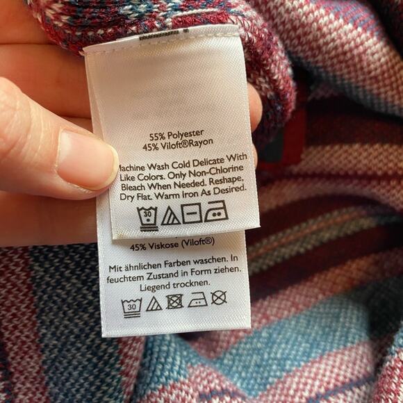 Eddie Bauer Women's LP Engage Fair Isle Knit Ruby 1/4 Zip Pullover Soft Sweater - Picture 8 of 11